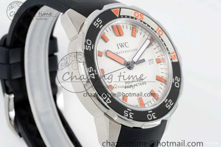 MIROTIME 0429 Aquatimer Automatic SS RSF 1:1 Best Edition White Orange Dial on Black Rubber Strap A Supportive 7069